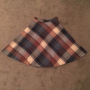 Vintage Pleated Plaid Circle Skirt